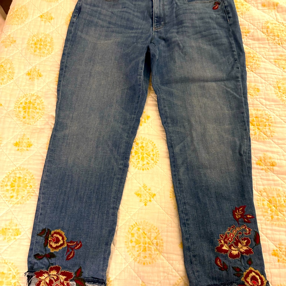 Embroidered Blue Jeans